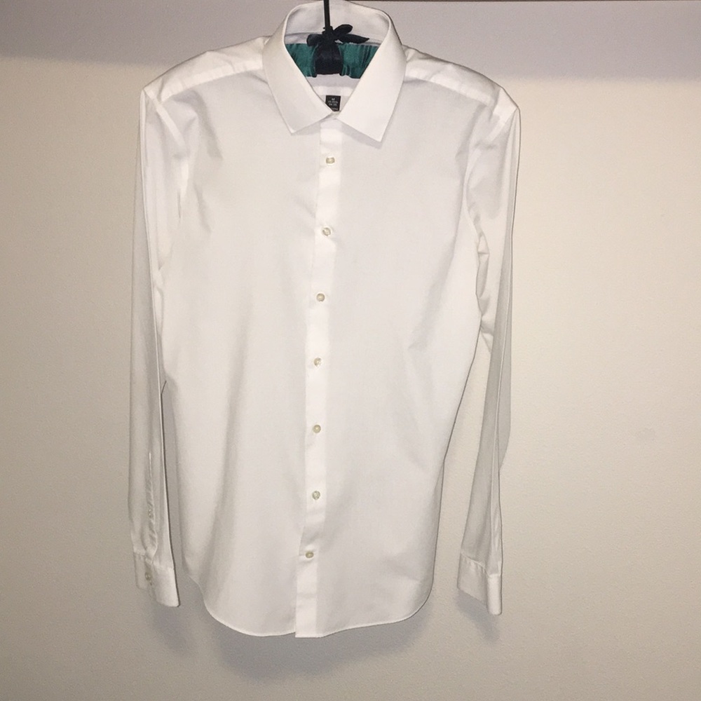 JF J.Ferrar white button up men’s dress shirt